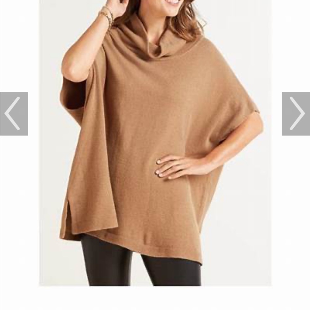 Like new! Evereve Stitches and Stripes camel poncho.